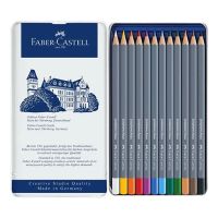 FABER-CASTELL - Goldfaber Aqua - Watercolor Pencils - 12 Colors - Metal Tin