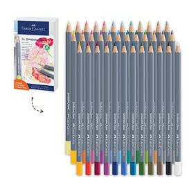 FABER-CASTELL - Goldfaber Aqua - Crayons Aquarellables - 36 Couleurs - Boîte Métal
