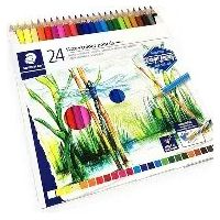 STAEDTLER - Crayons Aquarellables 146 10C - 24 Couleurs - Boîte Métal