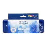 LEFRANC & BOURGEOIS - Aquarelle Fine - Boîte de 24 Demi-Godets