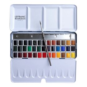 LEFRANC & BOURGEOIS - Fine Watercolour - Box of 40 Half Pans