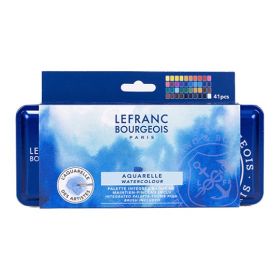 LEFRANC & BOURGEOIS - Aquarelle Fine - Boîte de 40 Demi-Godets