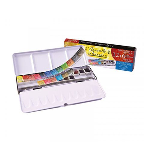 SENNELIER - 'La Petite Aquarelle' - Boîte Métal de 18 Demi-Godets