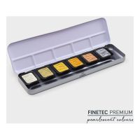 FINETEC - Pearlescent Watercolour - Antique Tones - Metal Tin of 6 Colours