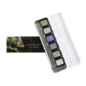 FINETEC - Aquarelle Nacrée - Cool - Boîte Métal de 6 Pastilles