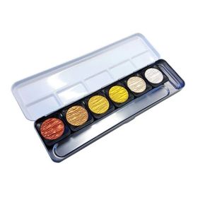 FINETEC - Aquarelle Nacrée - Essential - Boîte Métal de 6 Pastilles