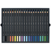 CARAN D'ACHE - Museum Aquarelle - Crayons Aquarellables - 20 Couleurs - Coffret Marine