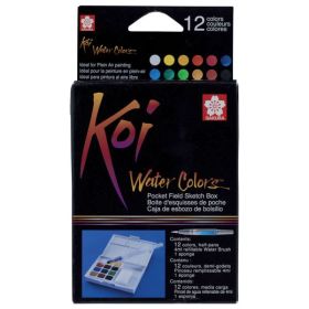 SAKURA - KOI - Watercolour Sketch Box - 12 Half Pans