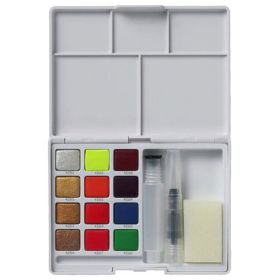 SAKURA - KOI - Aquarelle - Sketch Box - 12 Demi-Godets - Métallisés & Fluorescents