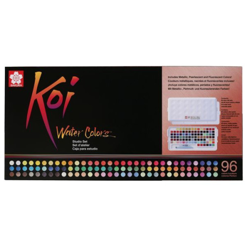 SAKURA - KOI - Aquarelle - Studio Set - 96 Demi-Godets + 1 Pinceau
