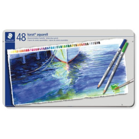 STAEDTLER - Karat Aquarell 125 - Watercolor Pencils - 48 Colors - Metal Tin