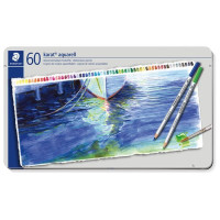 STAEDTLER - Karat Aquarell 125 - Crayons Aquarellables - 60 Couleurs - Boîte Métal