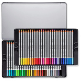 STAEDTLER - Karat Aquarell 125 - Crayons Aquarellables - 60 Couleurs - Boîte Métal
