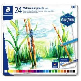 STAEDTLER - Watercolor Pencils 146 10C - 24 Colors - Metal Tin