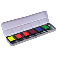 FINETEC - Aquarelle Nacrée - Néon (Fluo) - Boîte Métal de 6 Pastilles