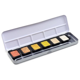 FINETEC - Aquarelle Nacrée - Essential - Boîte Métal de 6 Pastilles