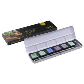 FINETEC - Aquarelle Nacrée - Cool - Boîte Métal de 6 Pastilles