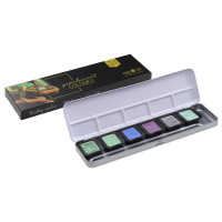 FINETEC - Aquarelle Nacrée - Cool - Boîte Métal de 6 Pastilles