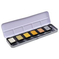 FINETEC - Aquarelle Nacrée - Antique Tones - Boîte Métal de 6 Pastilles