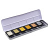 FINETEC - Aquarelle Nacrée - Antique Tones - Boîte Métal de 6 Pastilles