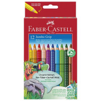 FABER-CASTELL - Jumbo Grip - Crayons Aquarellables - 12 Couleurs - Étui Carton