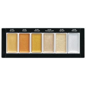 KURETAKE - GANSAI TAMBI - Aquarelle Métallisée - Starry Colors - Set de 6 Pastilles