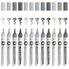 MOLOTOW - Brush Pen Aqua Color - Feutres Aquarellables - 12 Couleurs - Grey Set