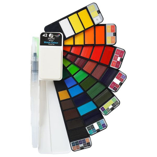 ROYMART - Set Aquarelle - Professionnel - Éventail - 42 Couleurs