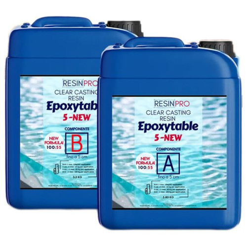 RESIN-PRO - EpoxyTable 5 Five - Résine Époxy Coulées jusqu'à 5 cm - 9kg