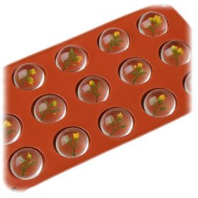 RESIN-PRO - Moule Silicone - 15 Cabochons - Demi-Sphères - 40mm