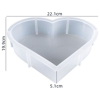 RESIN-PRO - Moule Silicone - Coeur - 19,5x16,5cm