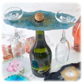 RESIN-PRO - Moule Silicone - Porte-Bouteille + 2 Sous-Verres