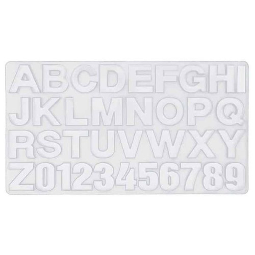 RESIN-PRO - Moule Silicone Transparent - Lettres et Nombres - 36x19.4x1.3
