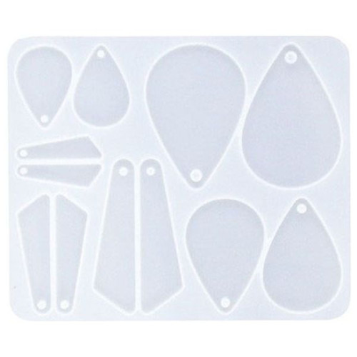 JESMONITE - Silicone Mould - Teardrop Earrings - 15x12x0,5cm