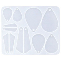 JESMONITE - Moule en Silicone - Boucles d'Oreilles Larme - 15x12x0,5cm