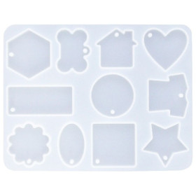 JESMONITE - Moule en Silicone - Porte-Clés - 15,6x12,1x0,7cm