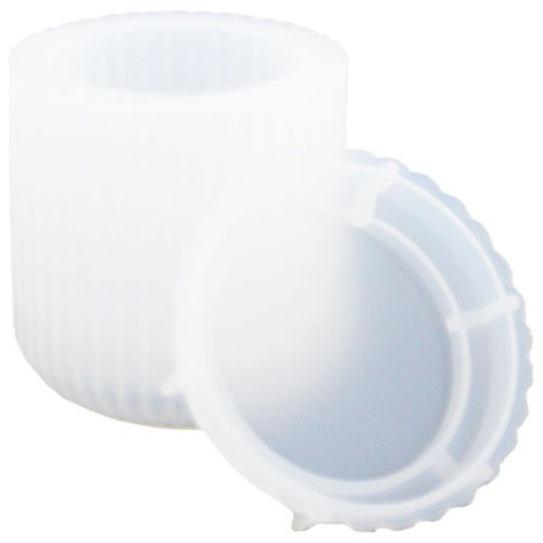JESMONITE - Silicone Mould - Ribbed Tall Pot with Lid - Ø7,8x8cm