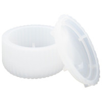 JESMONITE - Moule en Silicone - Pot Bas Nervuré + Couvercle - Ø10,8x5,8cm