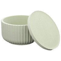 JESMONITE - Silicone Mould - Ribbed Low Pot with Lid - Ø10,8x5,8cm