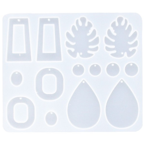 RESLIN - Silicone Mould - Earrings Leaf - 13,7x11,8x0,8cm