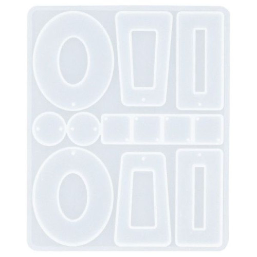 RESLIN - Moule en Silicone - Boucles d'Oreilles Cercle - 10,6x13x0,3cm