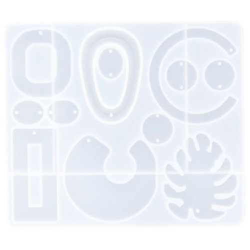 RESLIN - Silicone Mould - Earrings Abstract - 12,6x10,9x0,7cm