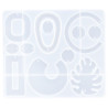 RESLIN - Moule en Silicone - Boucles d'Oreilles Abstrait - 12,6x10,9x0,7cm