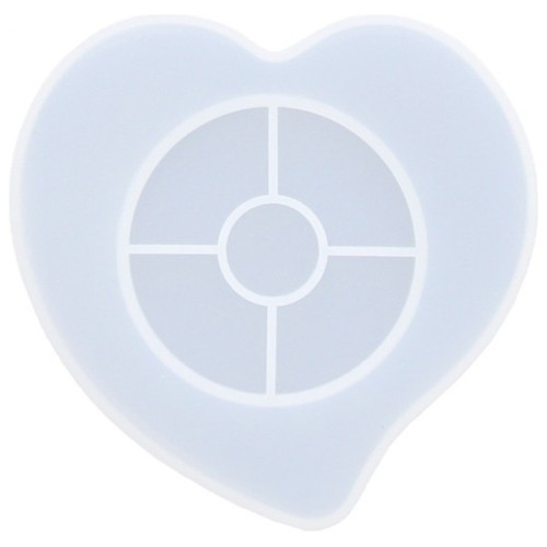 JESMONITE - Silicone Mould - Extra Sturdy Heart Coaster - 11,8x10,5x1,2cm