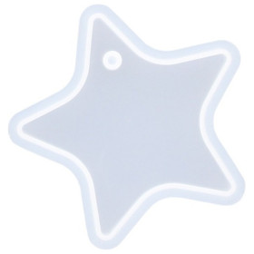JESMONITE - Moule en Silicone - Étoile Avec Œillet - 6,9x5,7x1,2cm