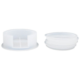 JESMONITE - Silicone Mould - Set Holder for 4 Round Coasters - 11,6x11,6x4cm