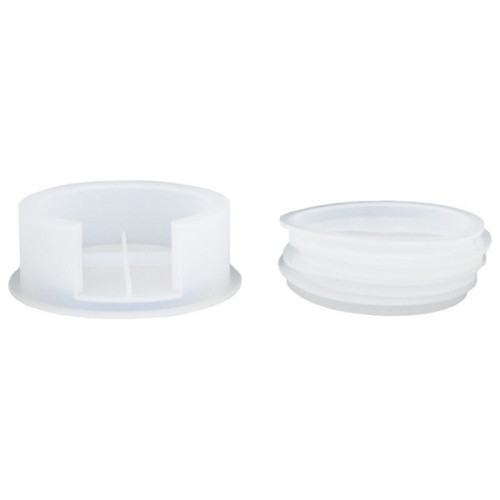 JESMONITE - Moule en Silicone - Ensemble Holder Pour 4 Rond Coasters - 11,6x11,6x4cm