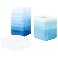 JESMONITE - Moule en Silicone - Base Carrée Pot / Vase - 8,8x8,8x3,5cm