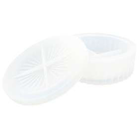 JESMONITE - Moule en Silicone - Rond Stackable Boîte De Rangement Avec Patterned Lid - 12x12x4,5cm