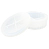 JESMONITE - Silicone Mould - Round Stackable Storage Box with Patterned Lid - 12x12x4,5cm